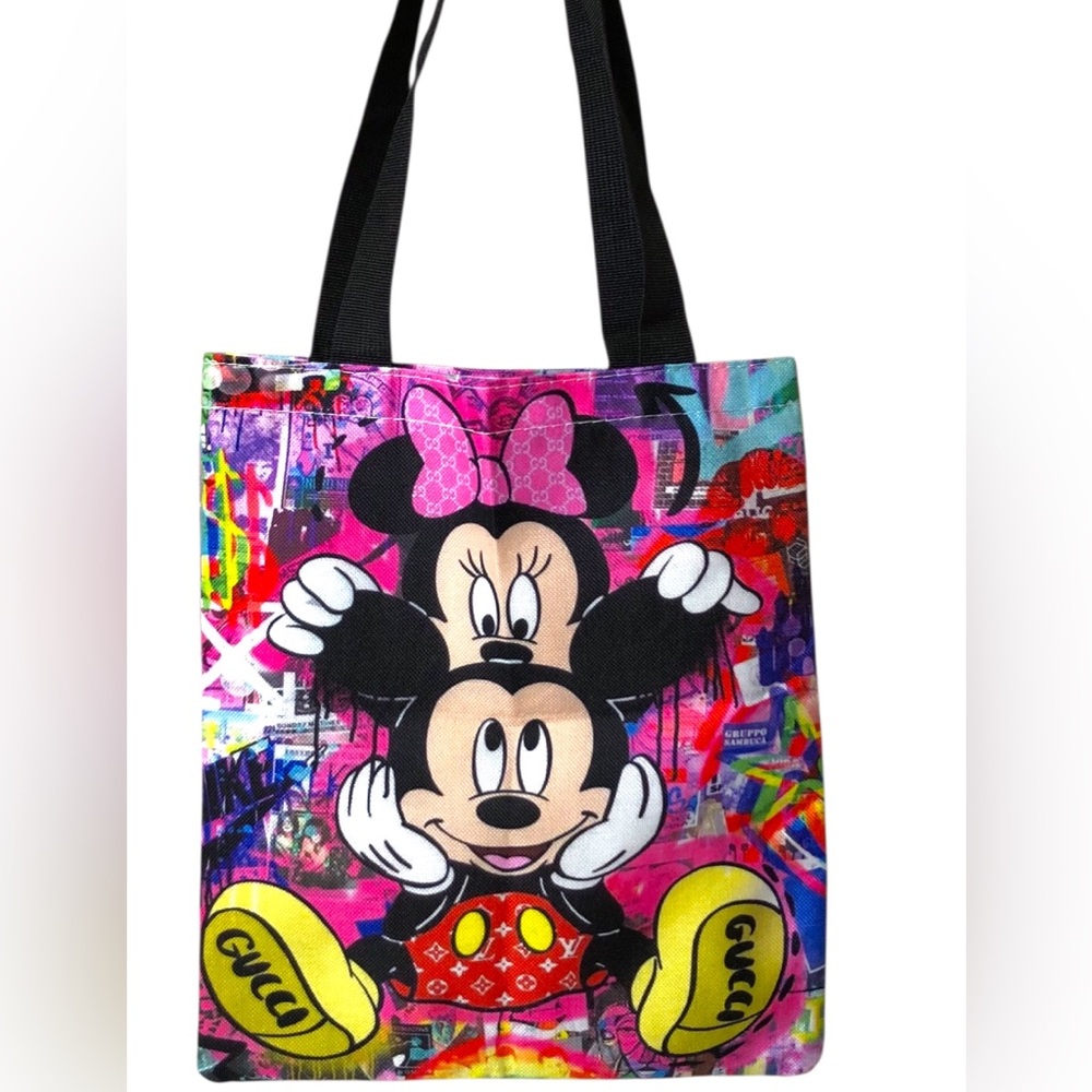 Colorful Mickey & Minnie Fashion Tote w/Inspired Graphics!
